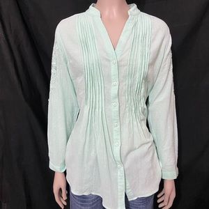 ⚫️Soft surroundings mint blouse